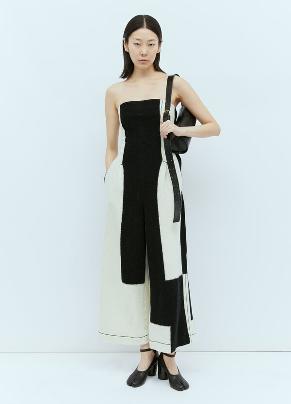 Issey Miyake Rectilinear Milled Jumpsuit White ism0254004